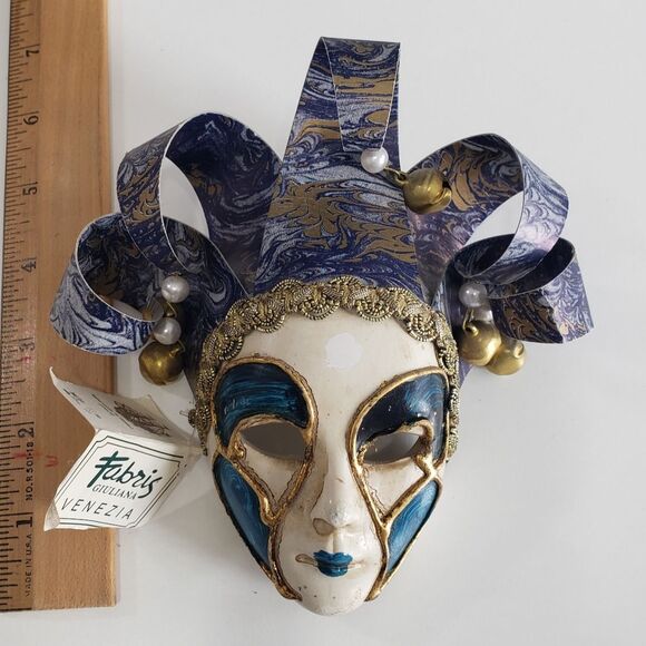 Fabris Venezia Small Jester Mask, with Tag, Made in Italy - Picture 7 of 8